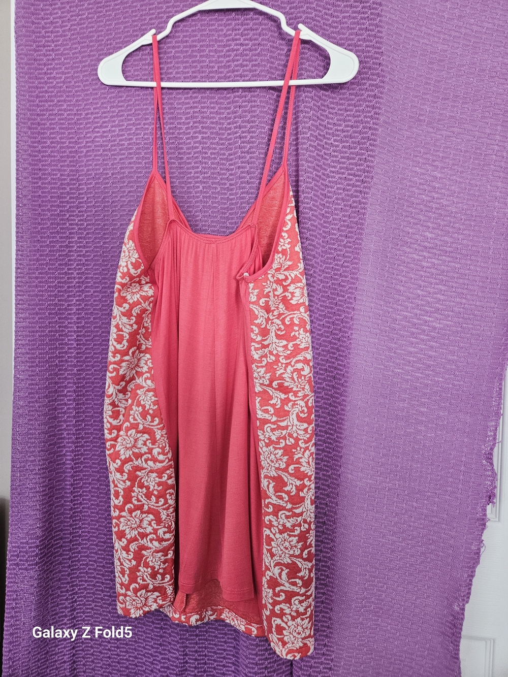 Plus Lace-Inset Floral Coral Camisole - Picture 9 of 9